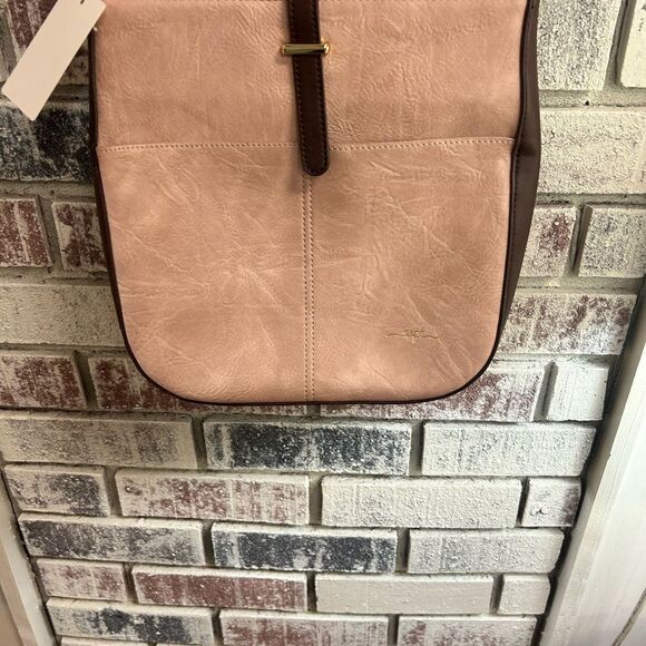 Epse ladies Peach/Brown Leather Purse